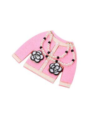 Tigerstars Pink Pearl Necklace Flower Pocket Chic Jacket Pin Brooch Hair Clip